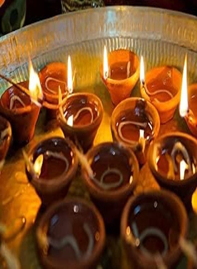JIOLIVE Natural Clay Traditional Diwali Ke Diye | Earthen Clay Diya | Mitti Ka Diva | Diyas for Pooja (Set of 12) - Image 4